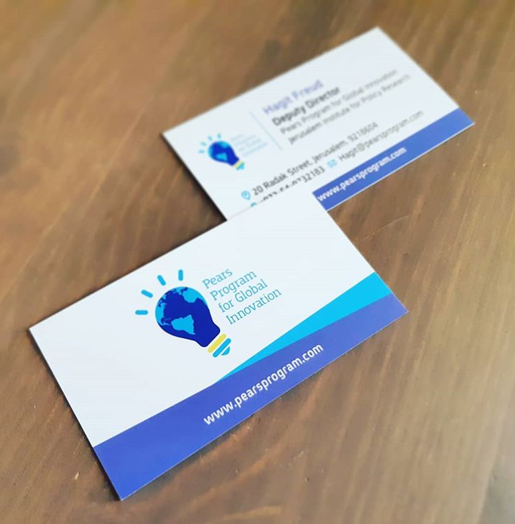 עיצוב והדפסת כרטיסי ביקור עבור Pears-program-for-global-innovation